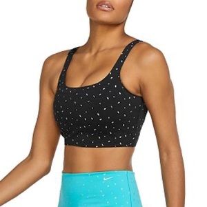 Nike boutique BTQ gems crop top sports bra black silver white
